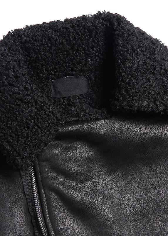 New Oversized Long Jackets Winter Coats Black Zippered Wool Overcoat