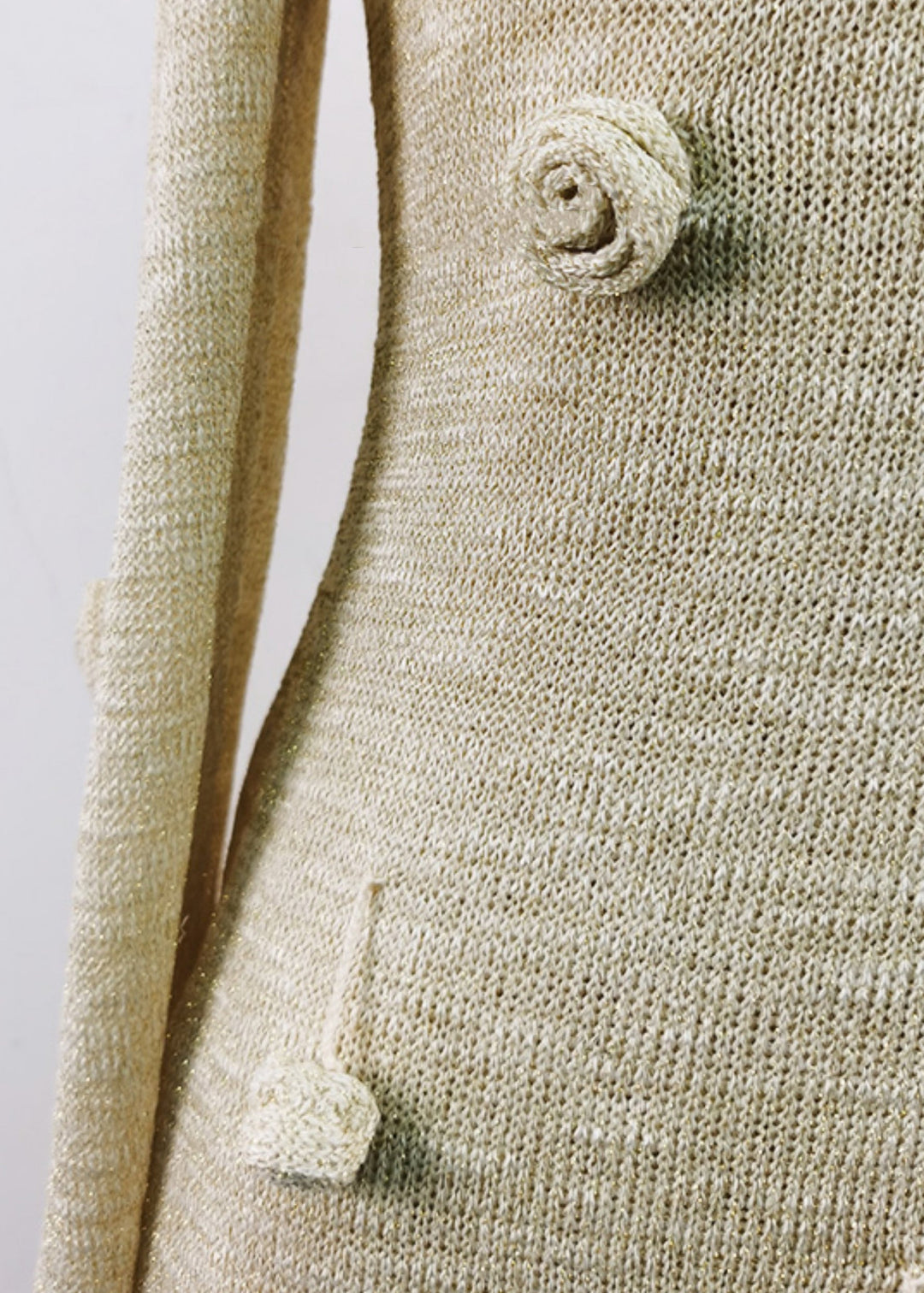 Novelty Beige Floral Slash Neck Knit Maxi Dresses Fall