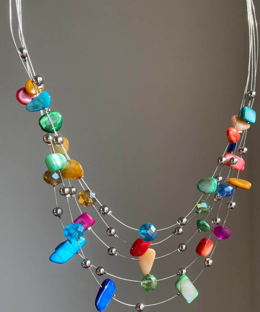 Novelty Multicolor Alloy Shell Holiday Layered Princess Necklace