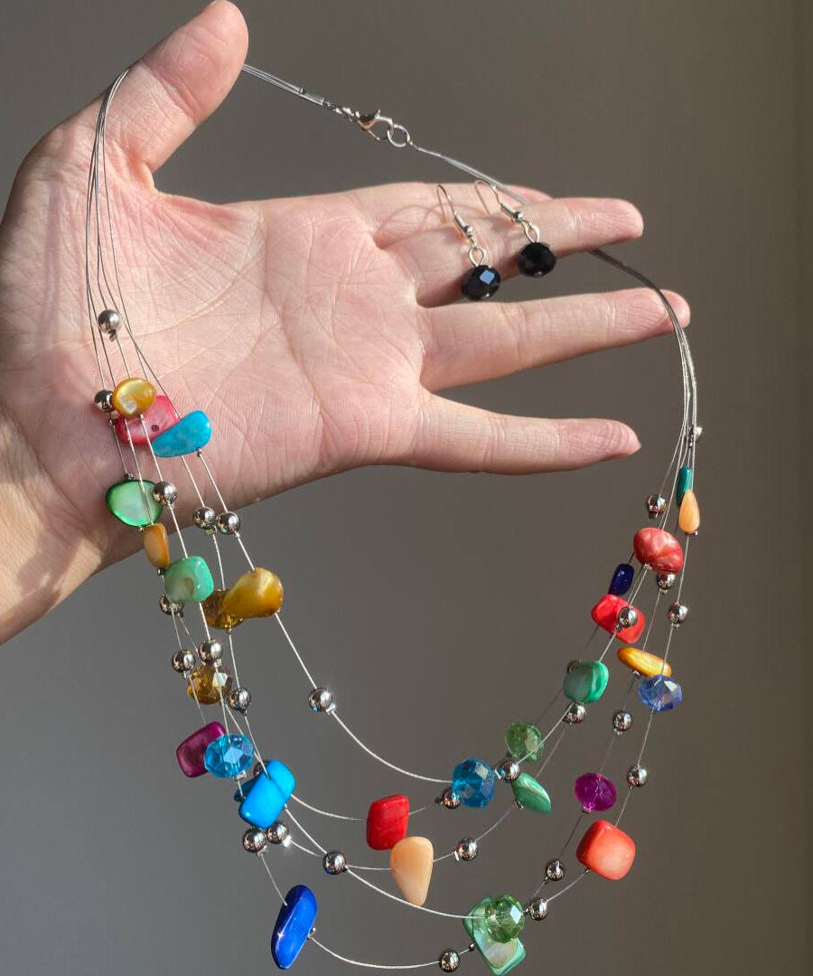 Novelty Multicolor Alloy Shell Holiday Layered Princess Necklace