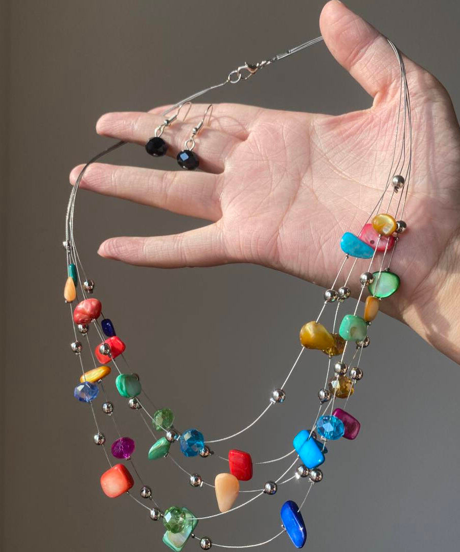 Novelty Multicolor Alloy Shell Holiday Layered Princess Necklace