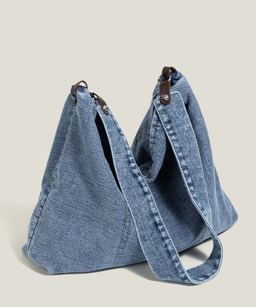 Organic Blue Large Capacity Denim Shoulder Bags