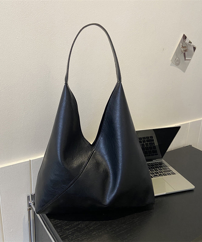 Organic Chocolate Large Capacity Solid Durable Calf Leather Shoulder Bags