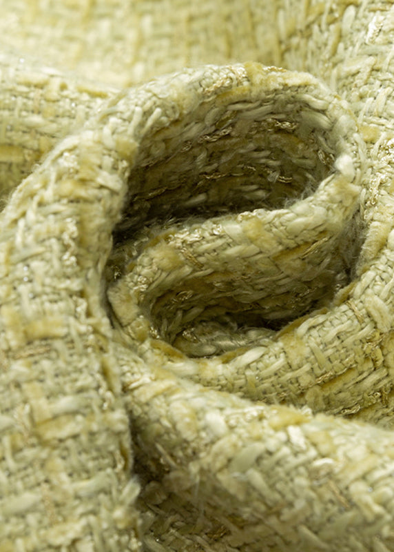 Organic Green Square Collar Patchwork Woolen Coat Long Sleeve