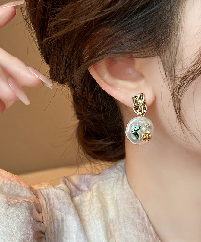 Original Design Gold Copper Alloy Pearl Drop Earrings