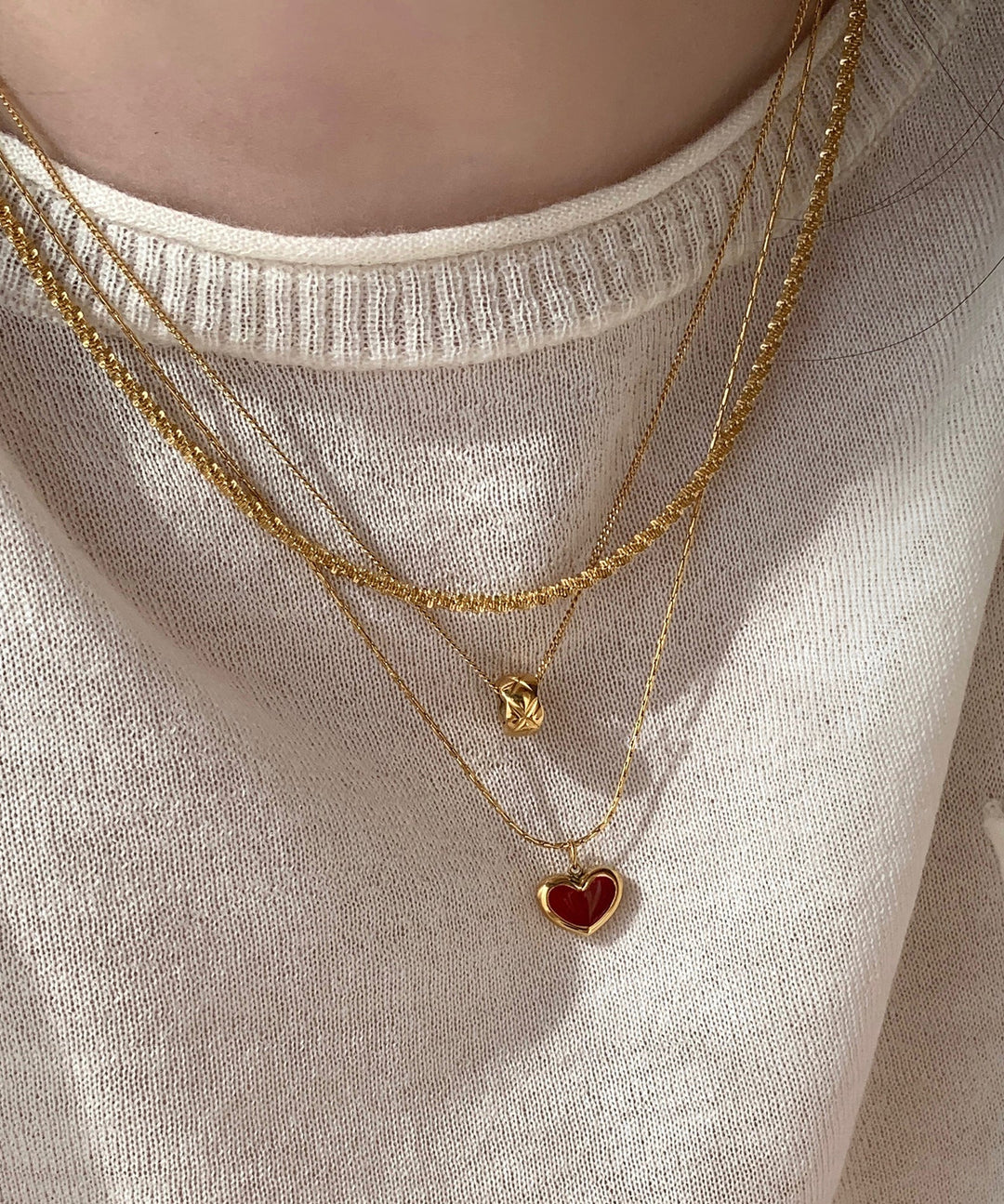 Original Design Gold Stainless Steel Love Drip Glaze Pendant Necklace