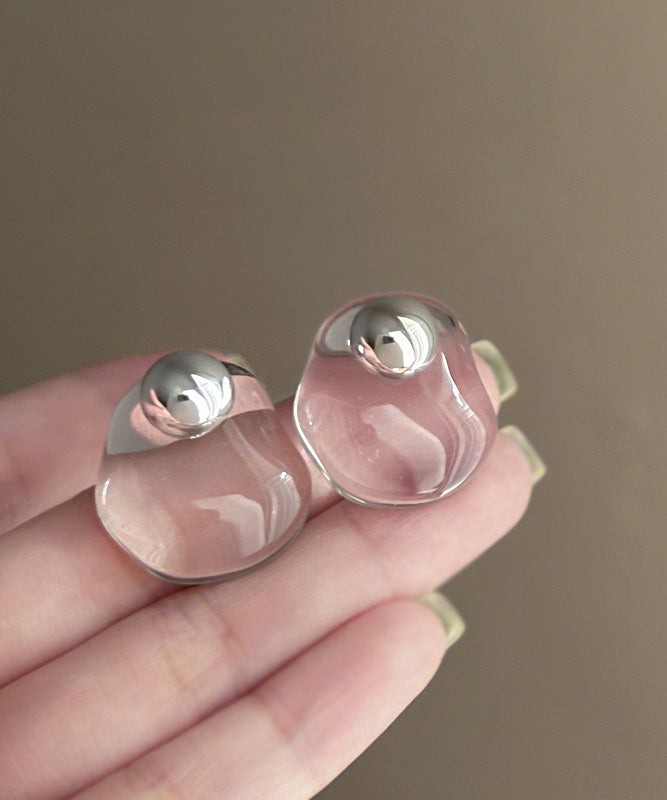 Original Design Nude Alloy Crystal Stud Earrings