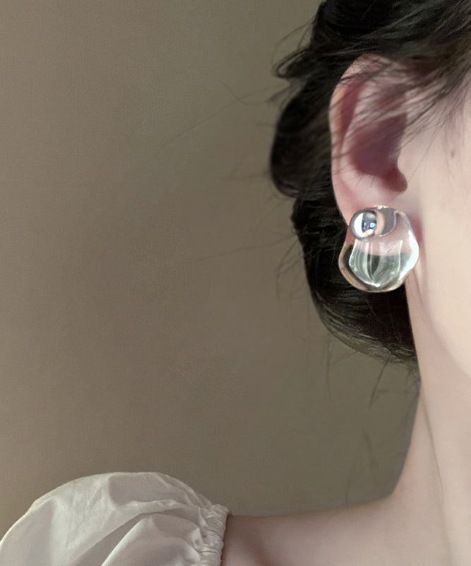 Original Design Nude Alloy Crystal Stud Earrings