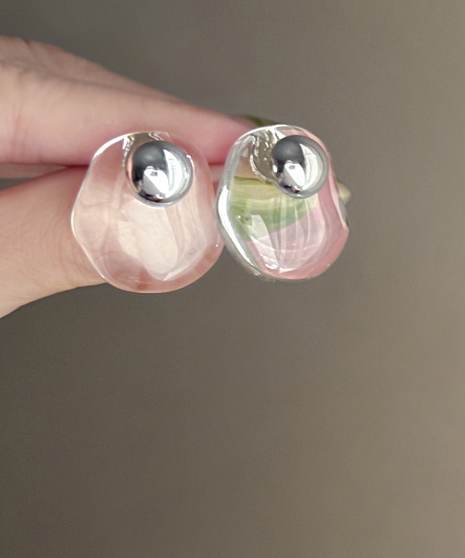 Original Design Nude Alloy Crystal Stud Earrings