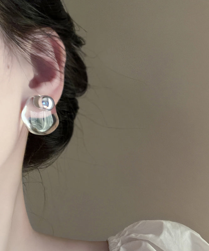 Original Design Nude Alloy Crystal Stud Earrings