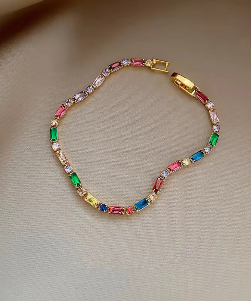 Original Design Rainbow Overgild Zirco Chain Bracelet