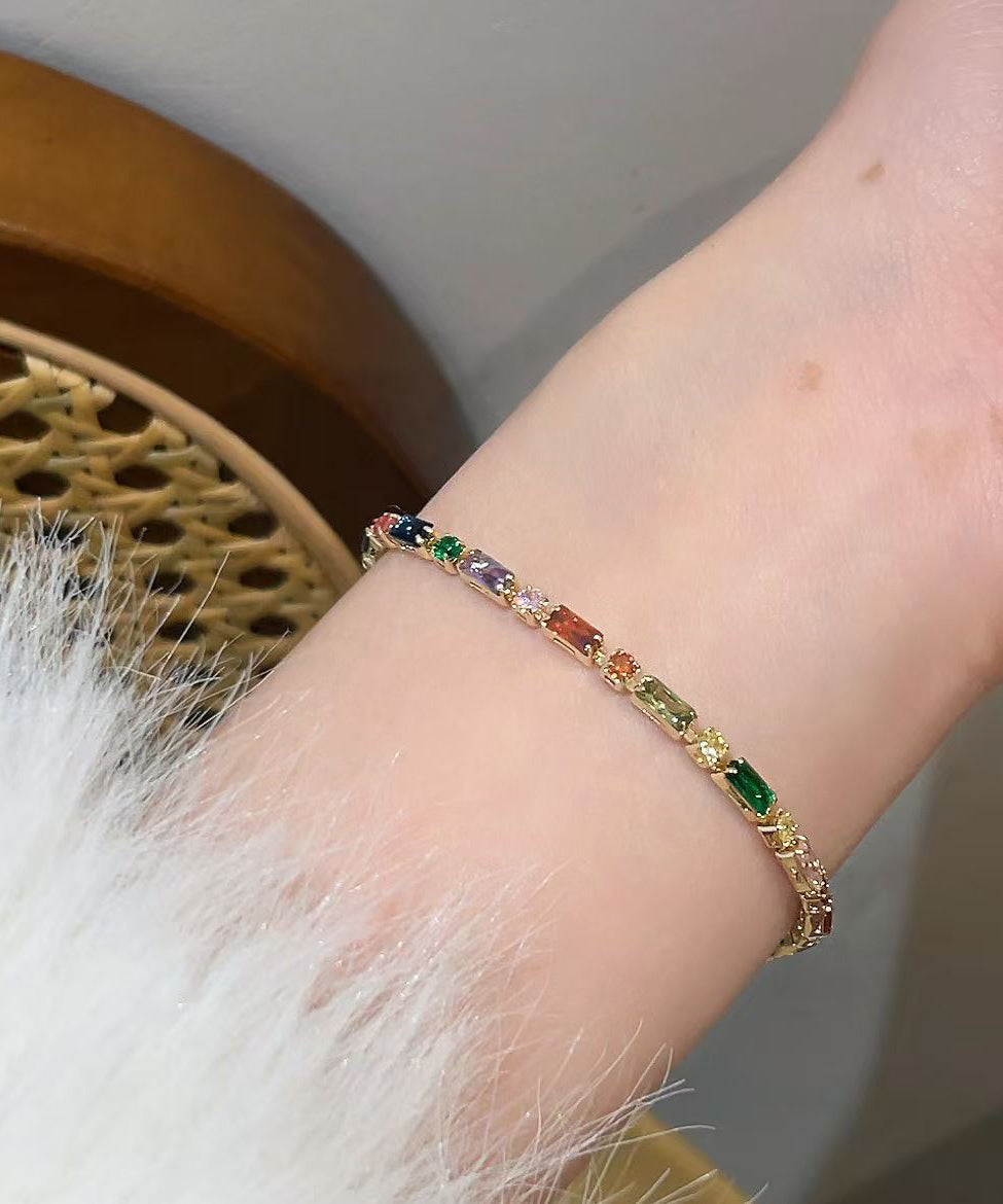 Original Design Rainbow Overgild Zirco Chain Bracelet