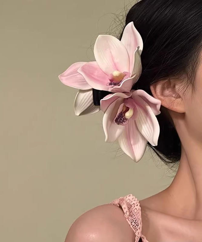 Original Design Yellow Orchid Holiday Hairpin