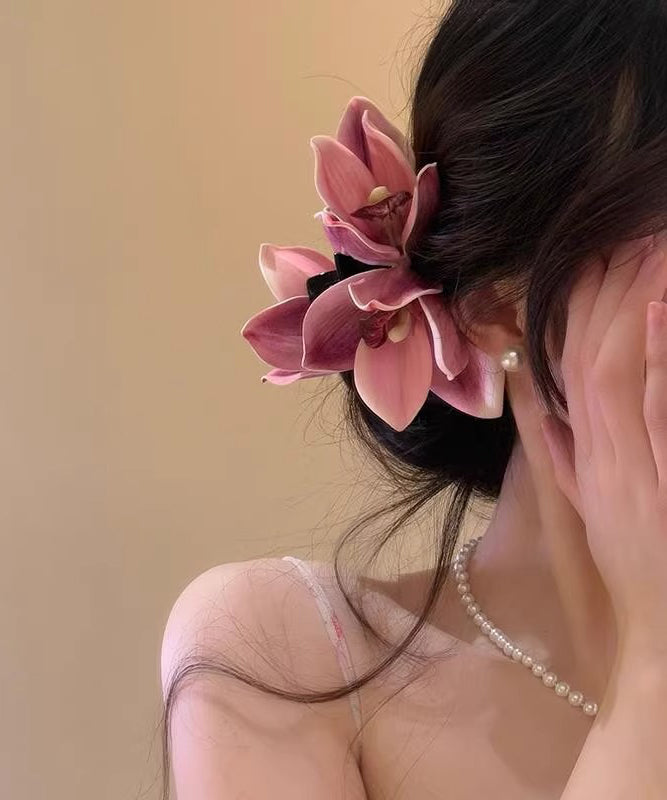 Original Design Yellow Orchid Holiday Hairpin