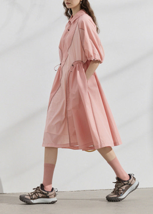 Original Summer Purple Asymmetrical Patchwork Drawstring Sports Dress