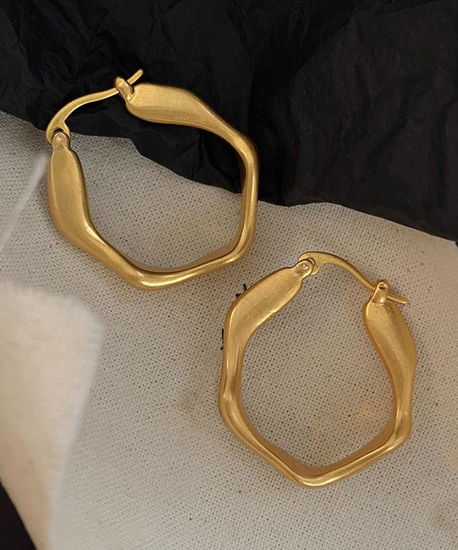 Oversize Gold Metal Hoop Earrings