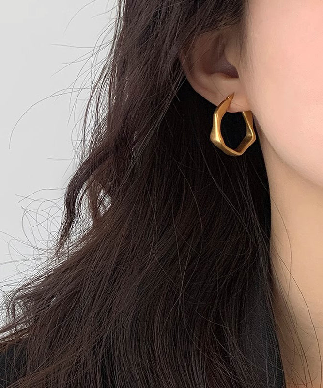 Oversize Gold Metal Hoop Earrings