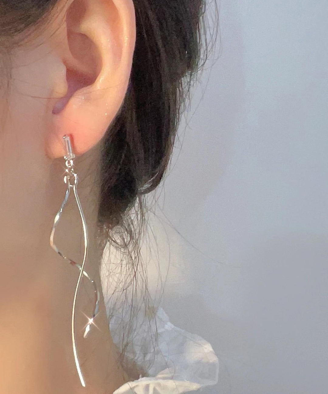 Oversize Gold Sterling Silver Overgild Tassel Drop Earrings