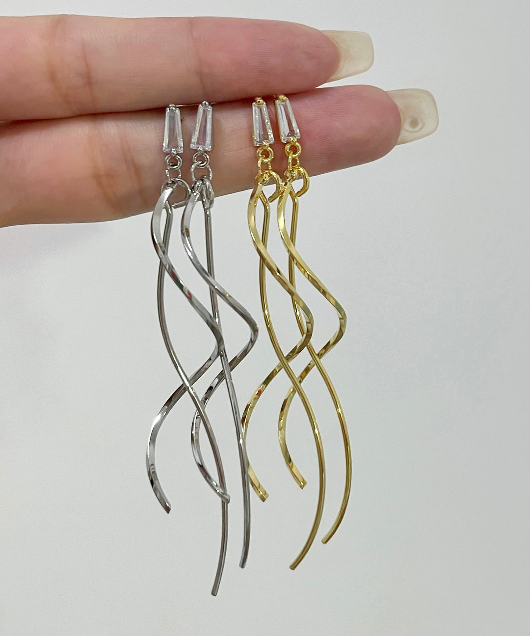 Oversize Gold Sterling Silver Overgild Tassel Drop Earrings
