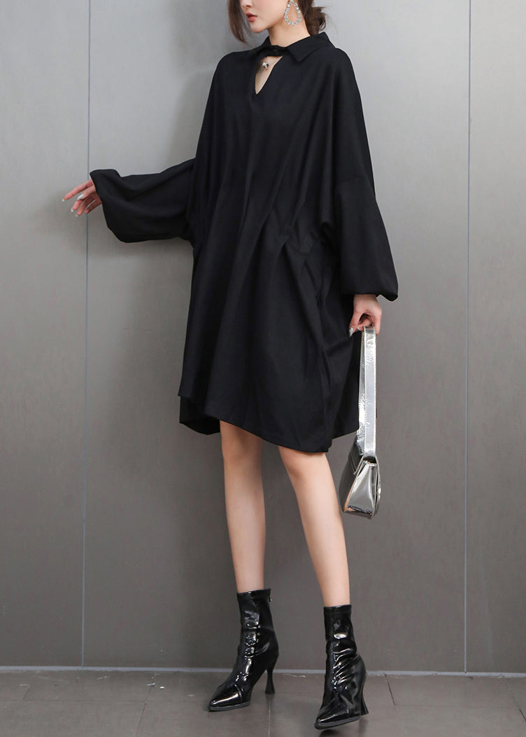 Plus Size Black Oversized Shirt Dress Summer – Omychic