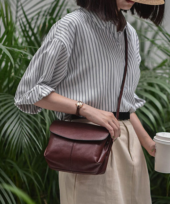 Retro Chocolate CrossBody Leather Fabric Messenger Bag