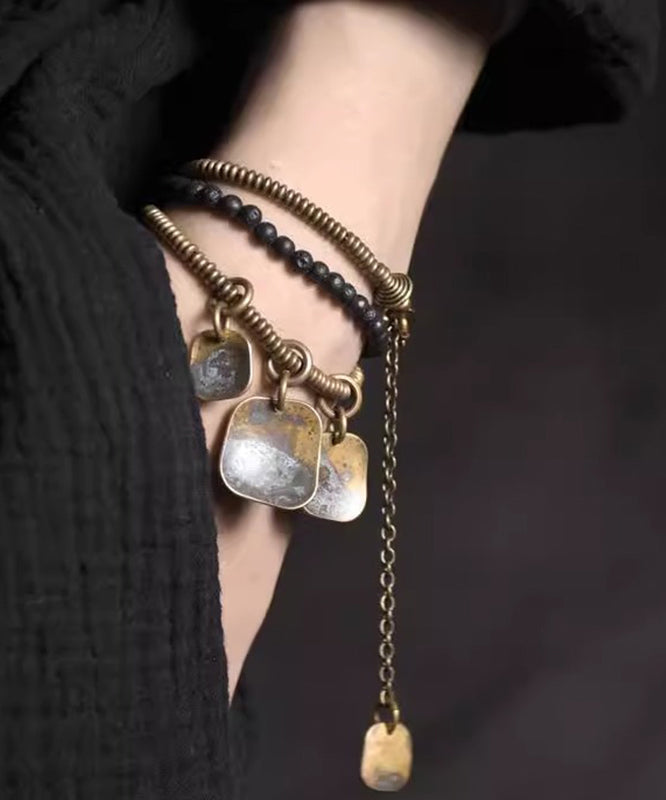 Retro Copper Beading Same Gender Design Men Charm Bracelet