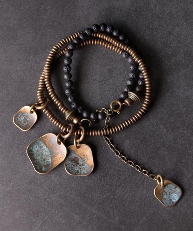 Retro Copper Beading Same Gender Design Men Charm Bracelet