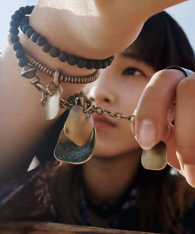 Retro Copper Beading Same Gender Design Men Charm Bracelet