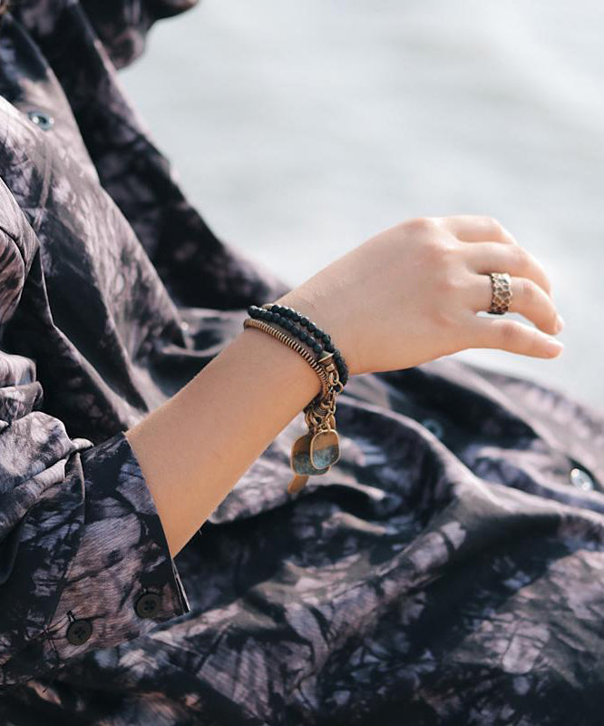 Retro Copper Beading Same Gender Design Men Charm Bracelet