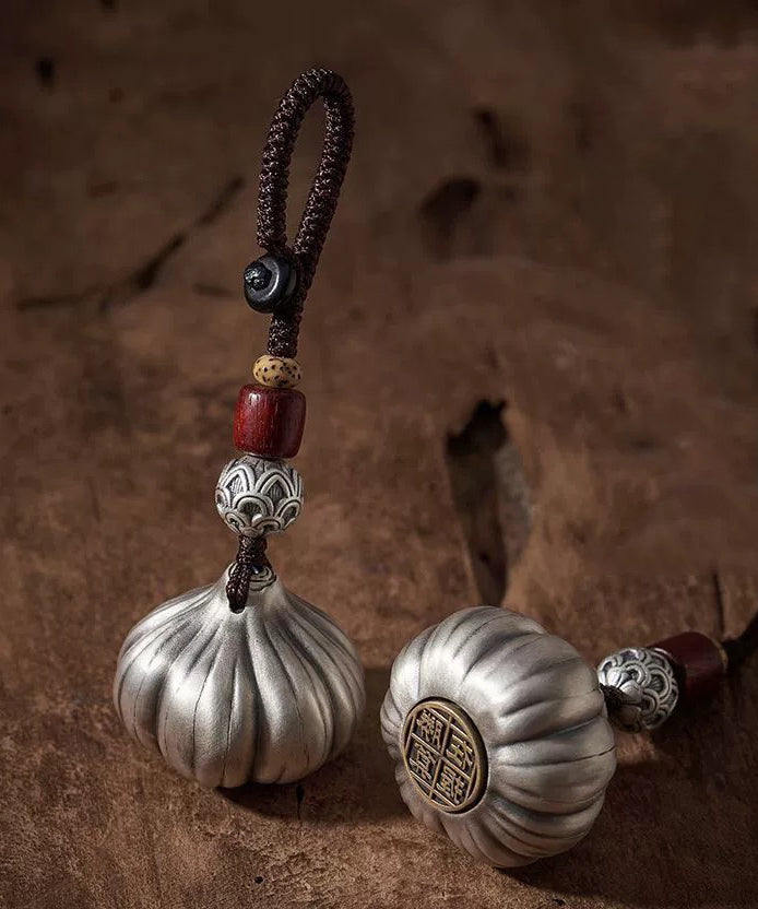 Retro Silk Sterling Silver Garlic Auspicious Cloud Phone Chains