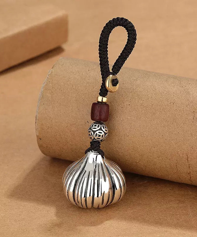 Retro Silk Sterling Silver Garlic Auspicious Cloud Phone Chains