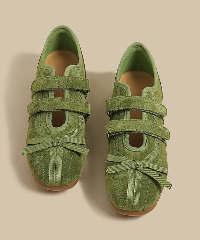 Rose Suede Beautiful Splicing Flat Shoes For Women