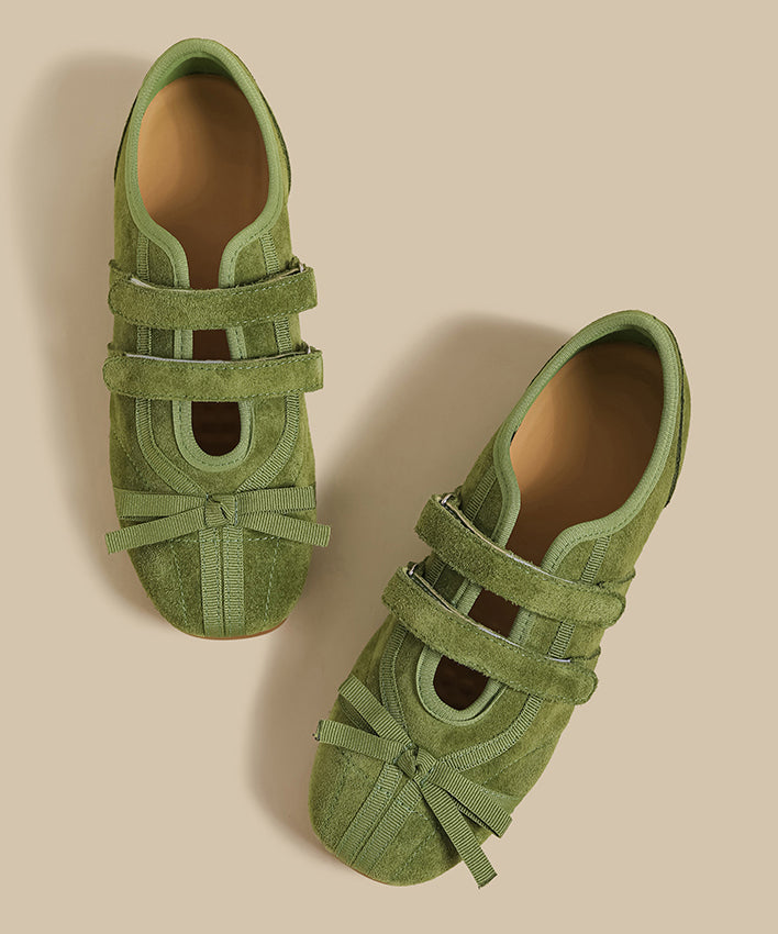 Rose Suede Beautiful Splicing Flat Shoes For Women