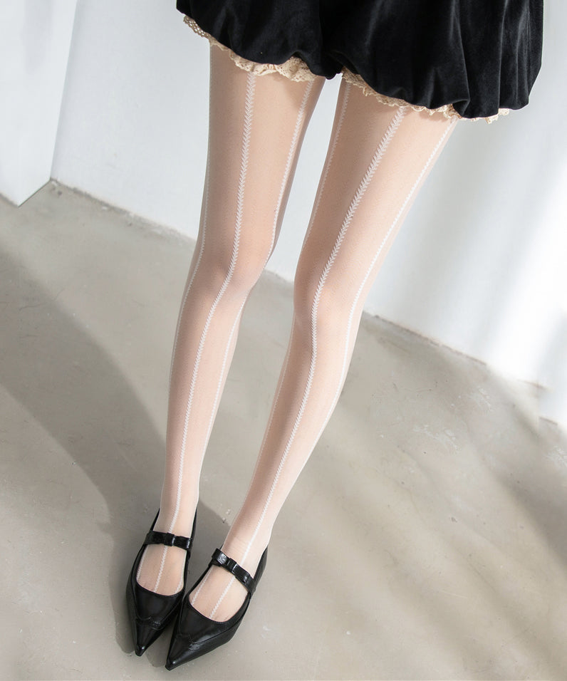 Sexy Blue Black Wheat Stripe Jacquard Base Socks