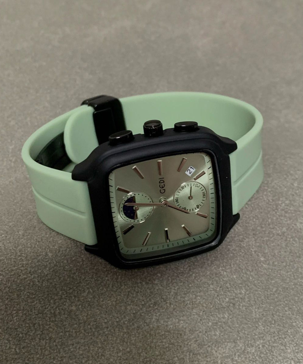 Silicone Rubber Mechanical Movement Hardlex Crystal Watches
