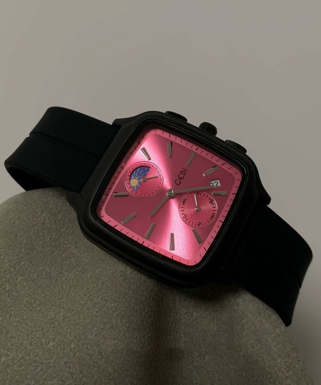 Silicone Rubber Mechanical Movement Hardlex Crystal Watches