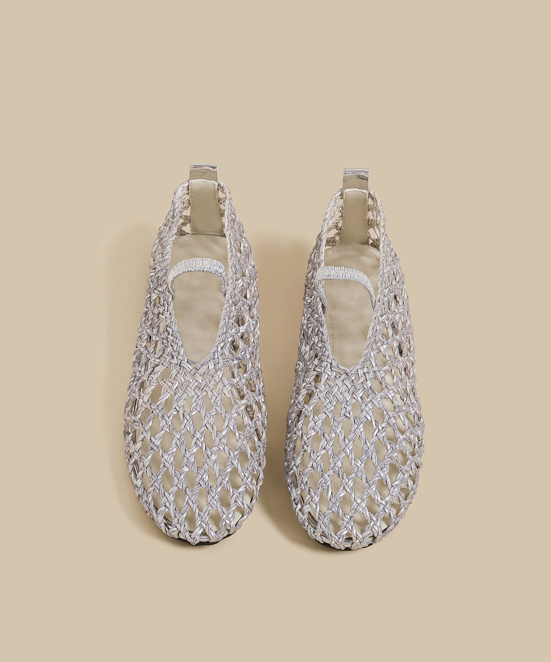 Silver Hollow Out Breathable Splicing New Sandals