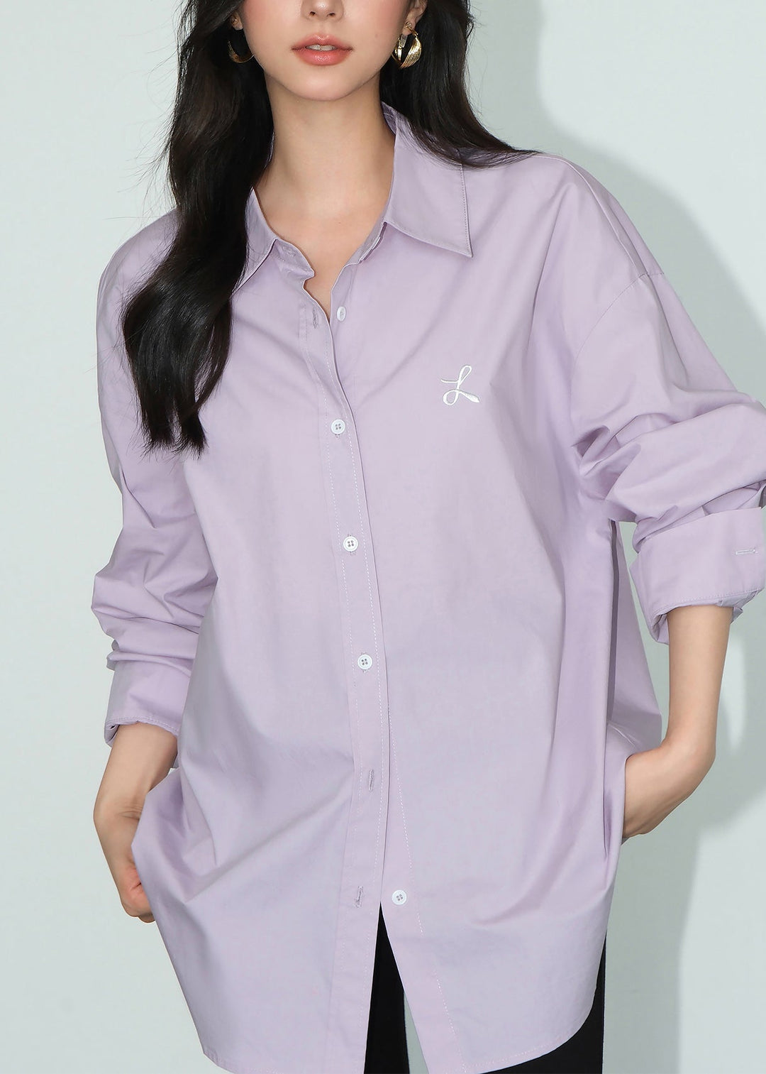 Simple White Peter Pan Collar Embroidered Cotton Top Fall