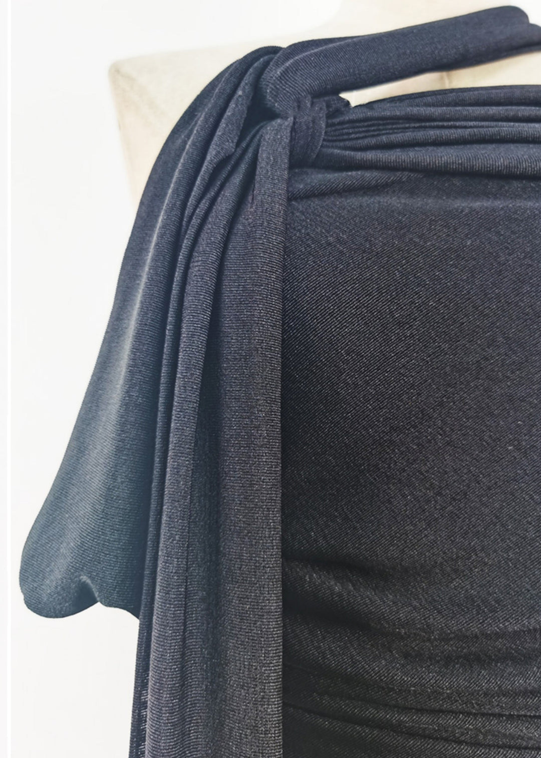 Slim Fit Black Asymmetrical Lace Up Cotton Party Dress Sleeveless