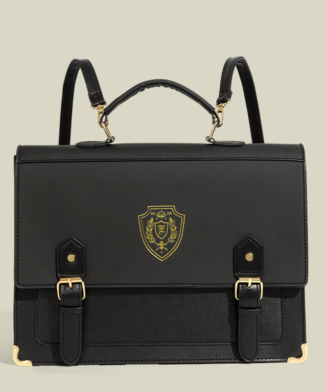 Style Black Large Capacity Faux Leather Backpack Bag