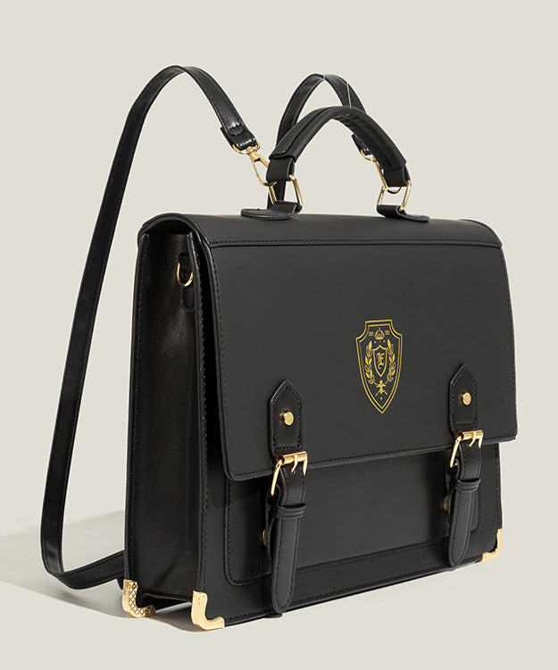 Style Black Large Capacity Faux Leather Backpack Bag