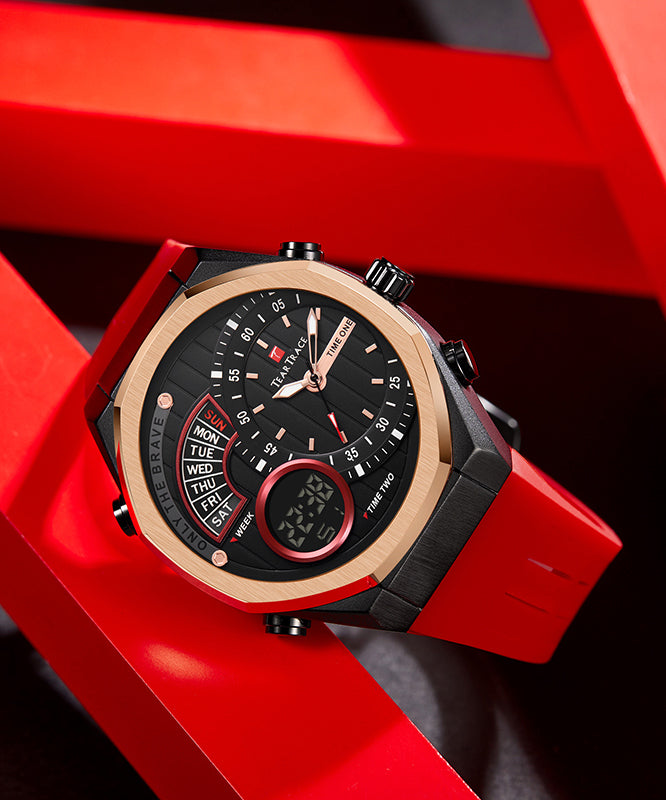 Style Black Silicone Rubber Quartz Movement Waterproof Watches