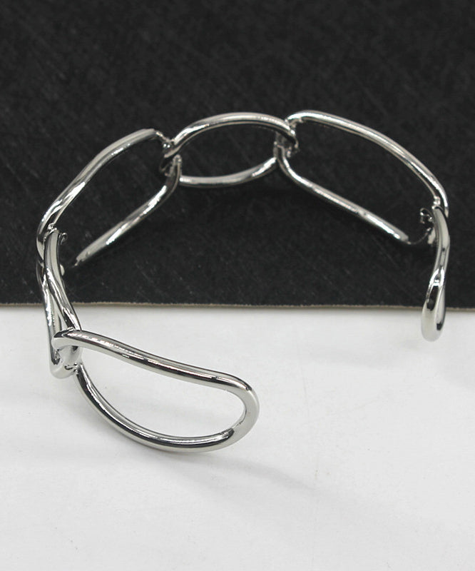 Style Gold Metal Hollow Out Chain Open Cuff