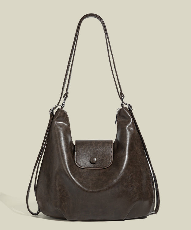 Style Solid Durable Faux Leather Versatile Shoulder Bags