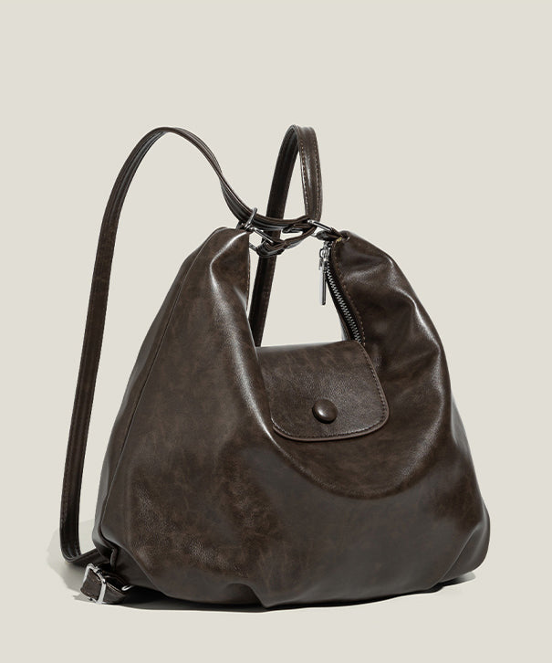 Style Solid Durable Faux Leather Versatile Shoulder Bags