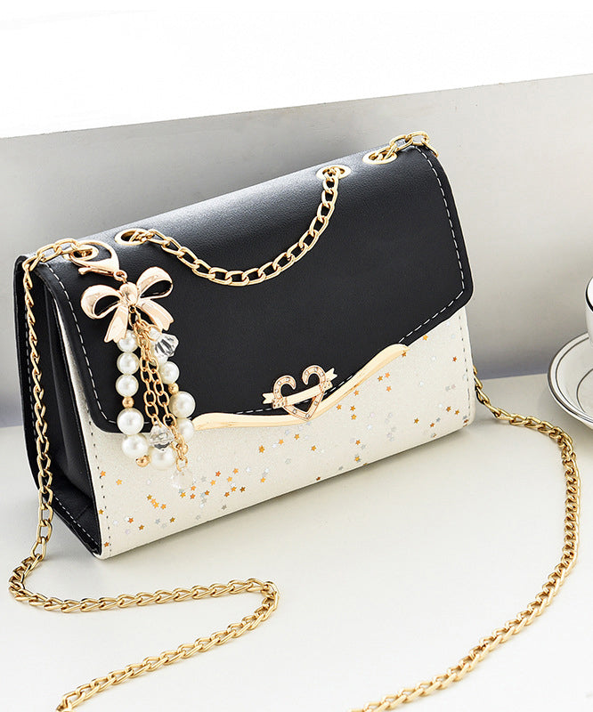 Stylish Beige Faux Leather Chain Linked Flap Bag