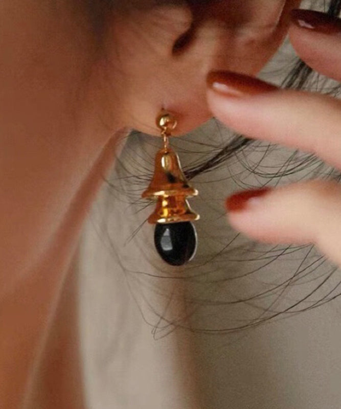 Stylish Gold Copper Overgild Agate Drop Earrings