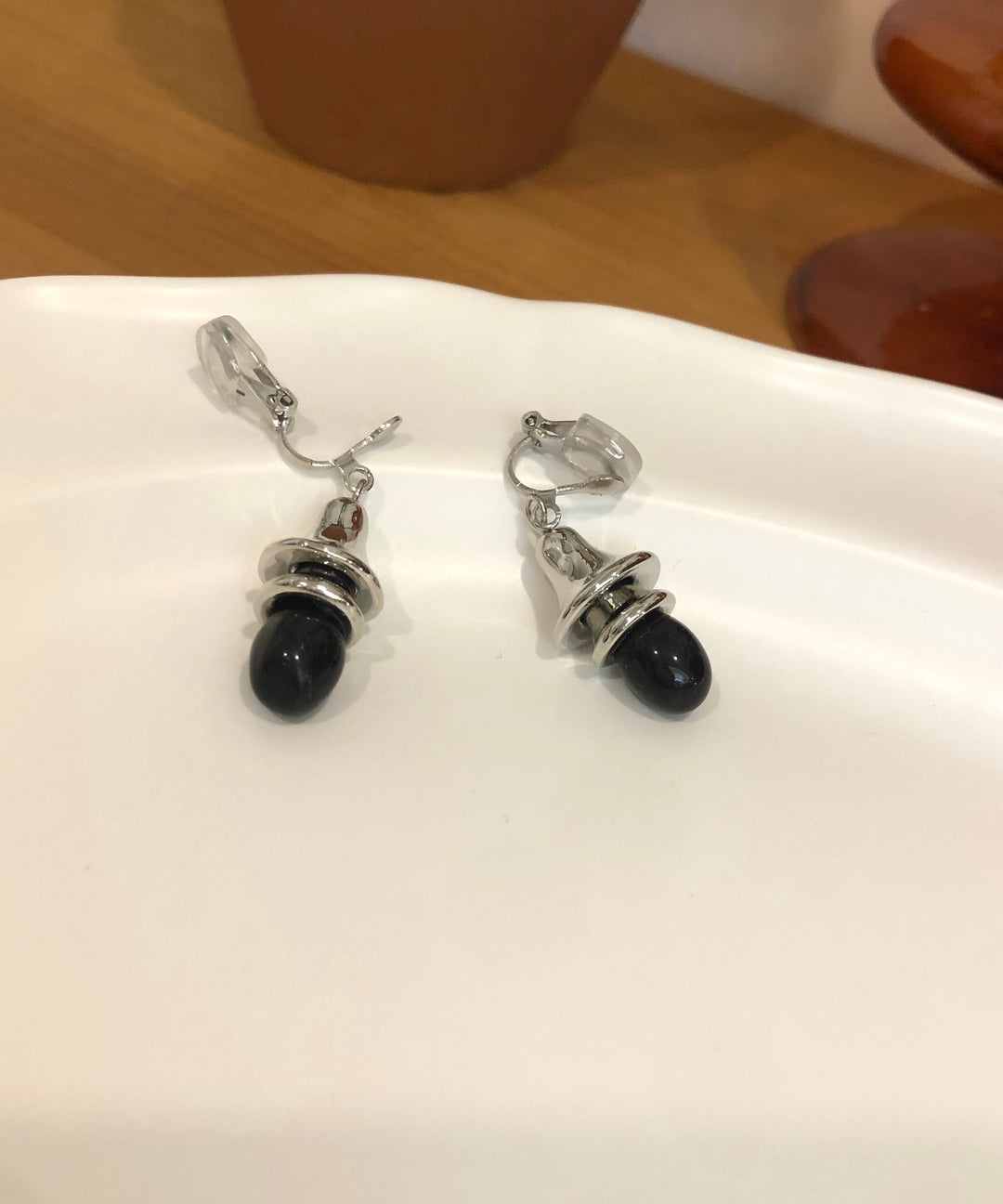 Stylish Gold Copper Overgild Agate Drop Earrings