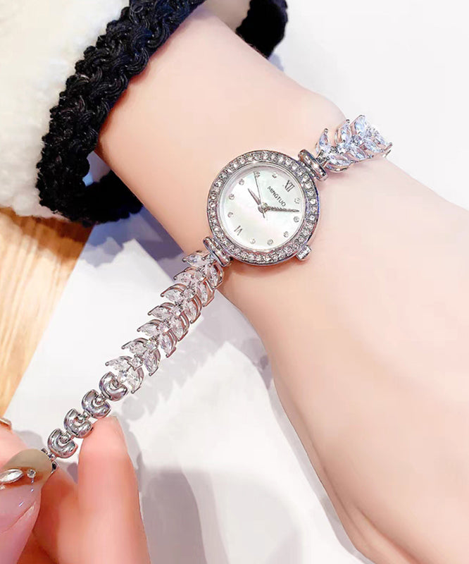 Stylish Silk Stainless Steel Zircon Quartz Movement Waterproof Watches