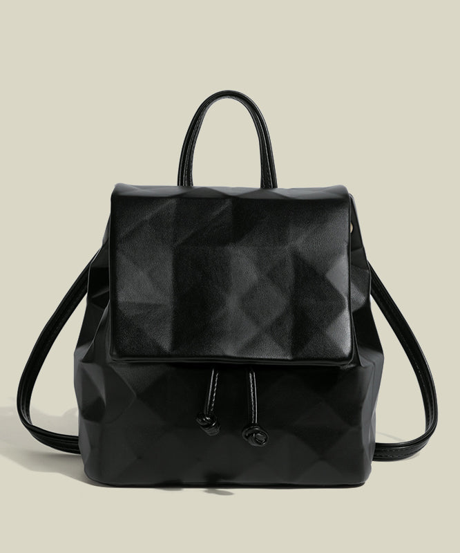 Women Beige Large Capacity Faux Leather Backpack Bag